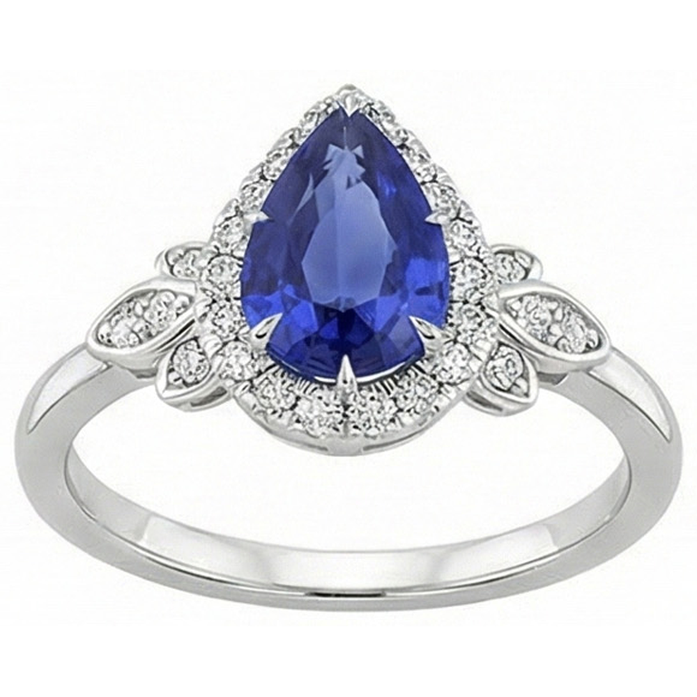 natural round sapphire 4ct ring profile view