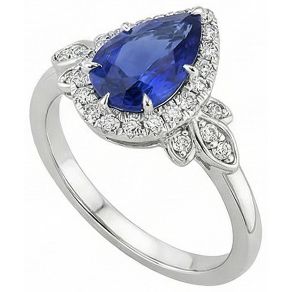 natural round sapphire 4ct ring top view