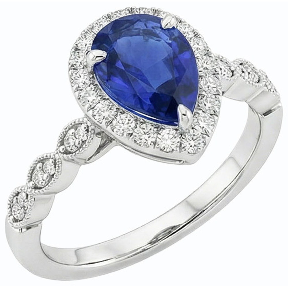 natural round sapphire 5ct ring side angle