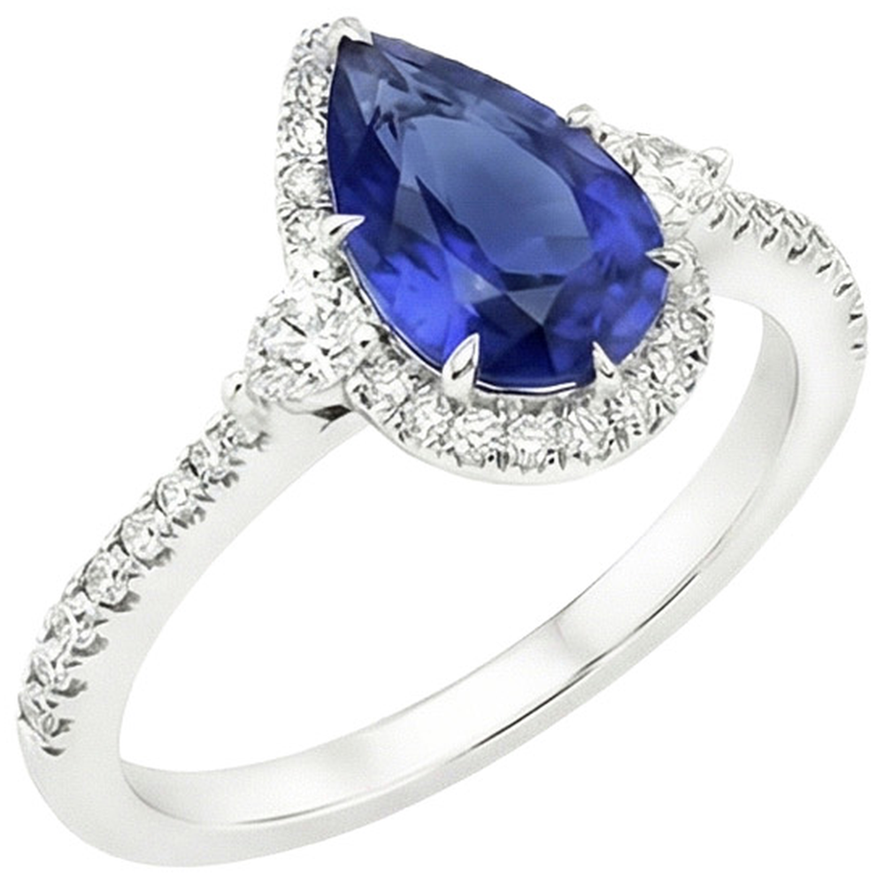 natural round sapphire 5.25ct ring side angle
