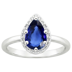 Natural Sapphire Ring 3ct - White Gold 14K