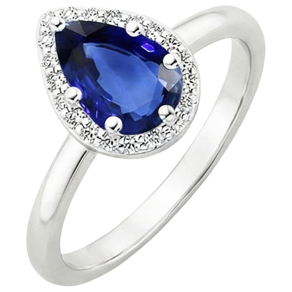 natural round sapphire 3ct ring top view