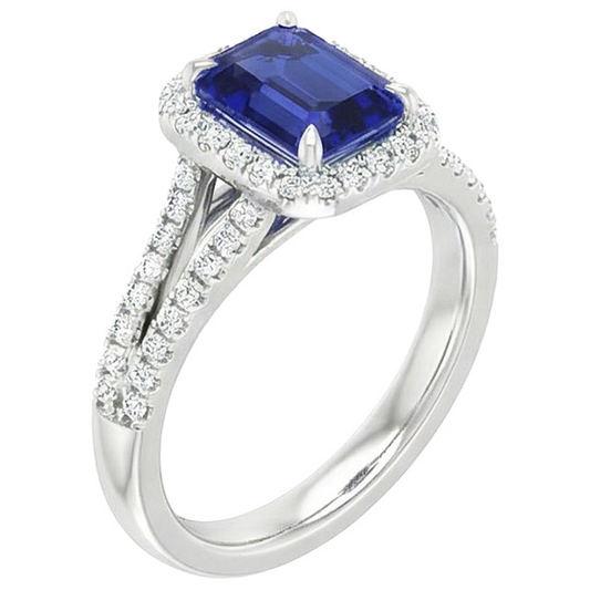 natural emerald sapphire 4ct ring close up detail