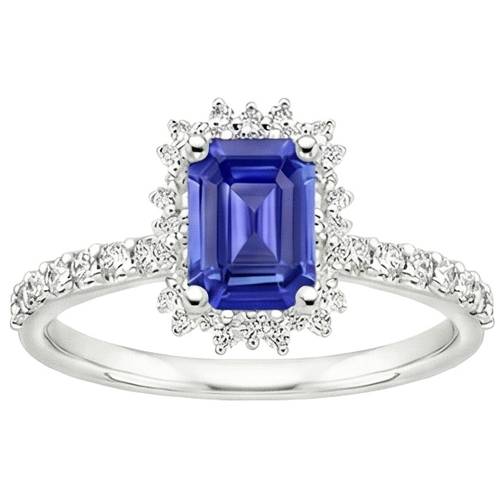 natural emerald sapphire 4.50ct ring top view