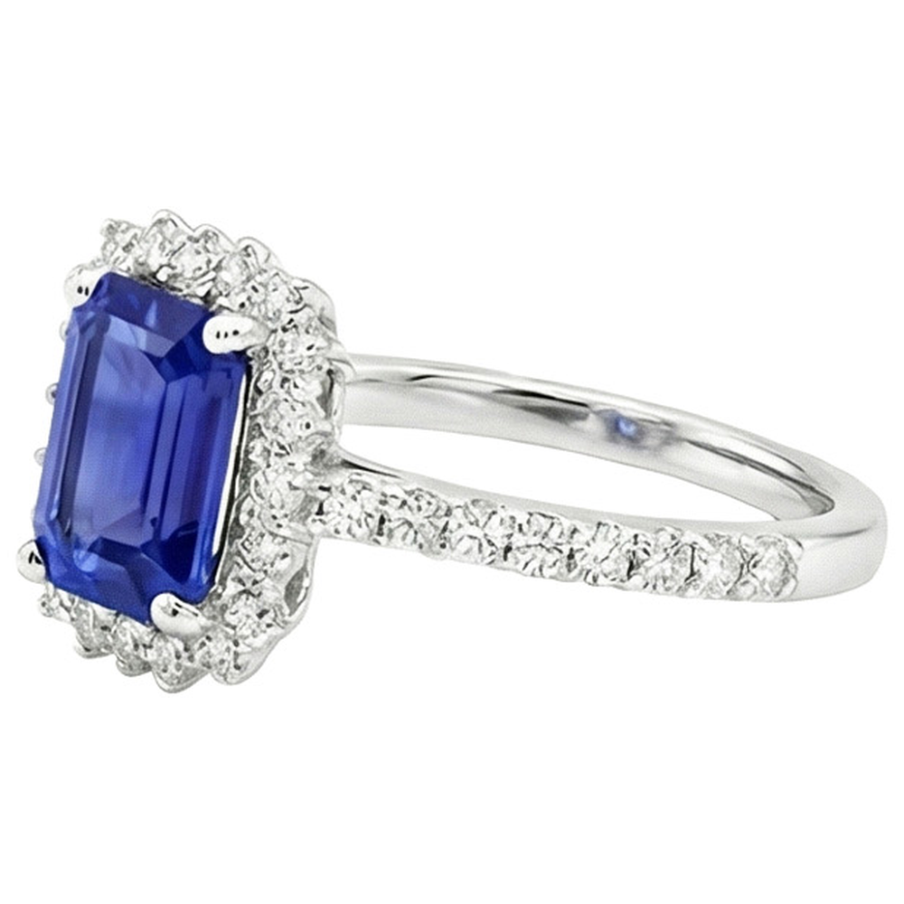 natural emerald sapphire 4.50ct ring profile view