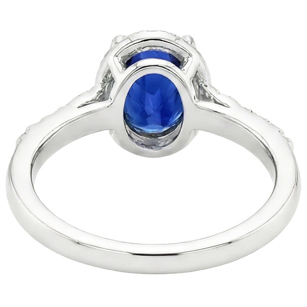 Halo Ring Twist Style Oval Blue Sapphire & Natural Earth Mined Diamond ( Not Lab Grown )s 3.75 Carats