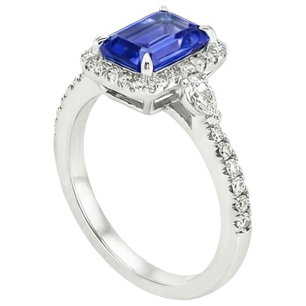 natural emerald sapphire 4.25ct ring top view