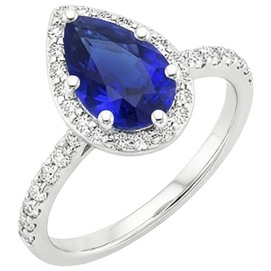 natural round sapphire 3.75ct ring side angle