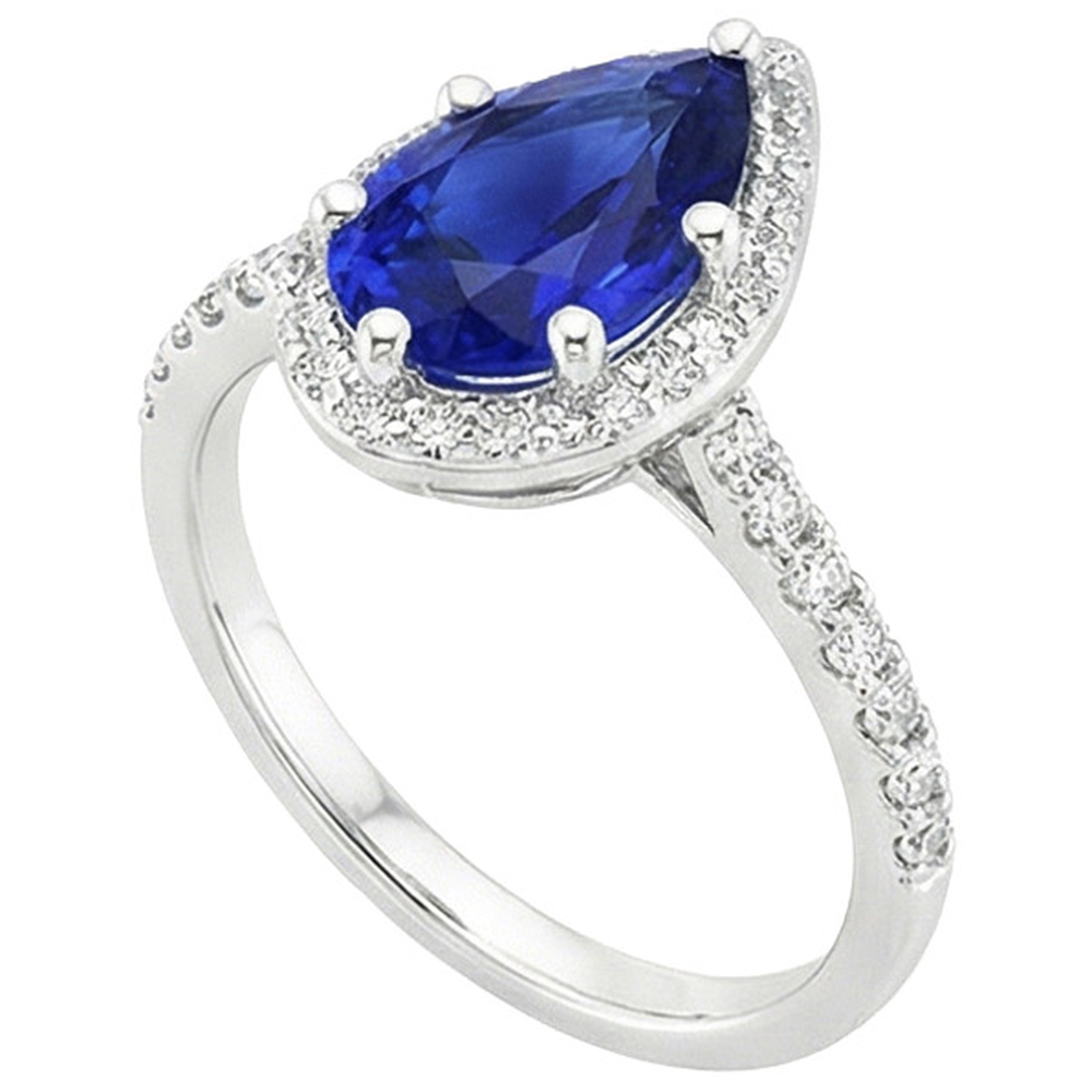 natural round sapphire 3.75ct ring close up detail