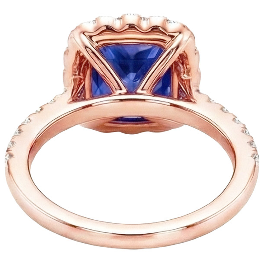 natural round sapphire 7ct ring side angle