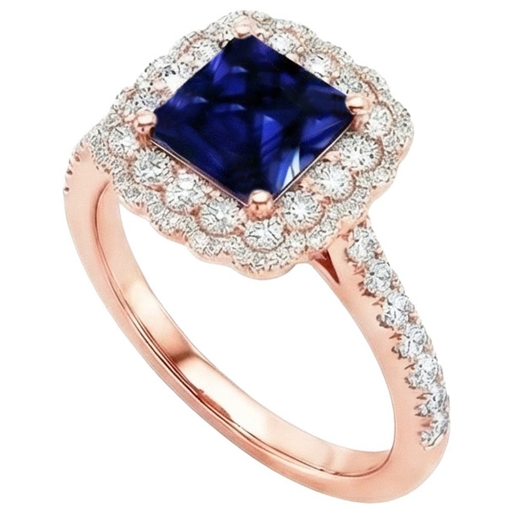 natural round sapphire 7ct ring top view