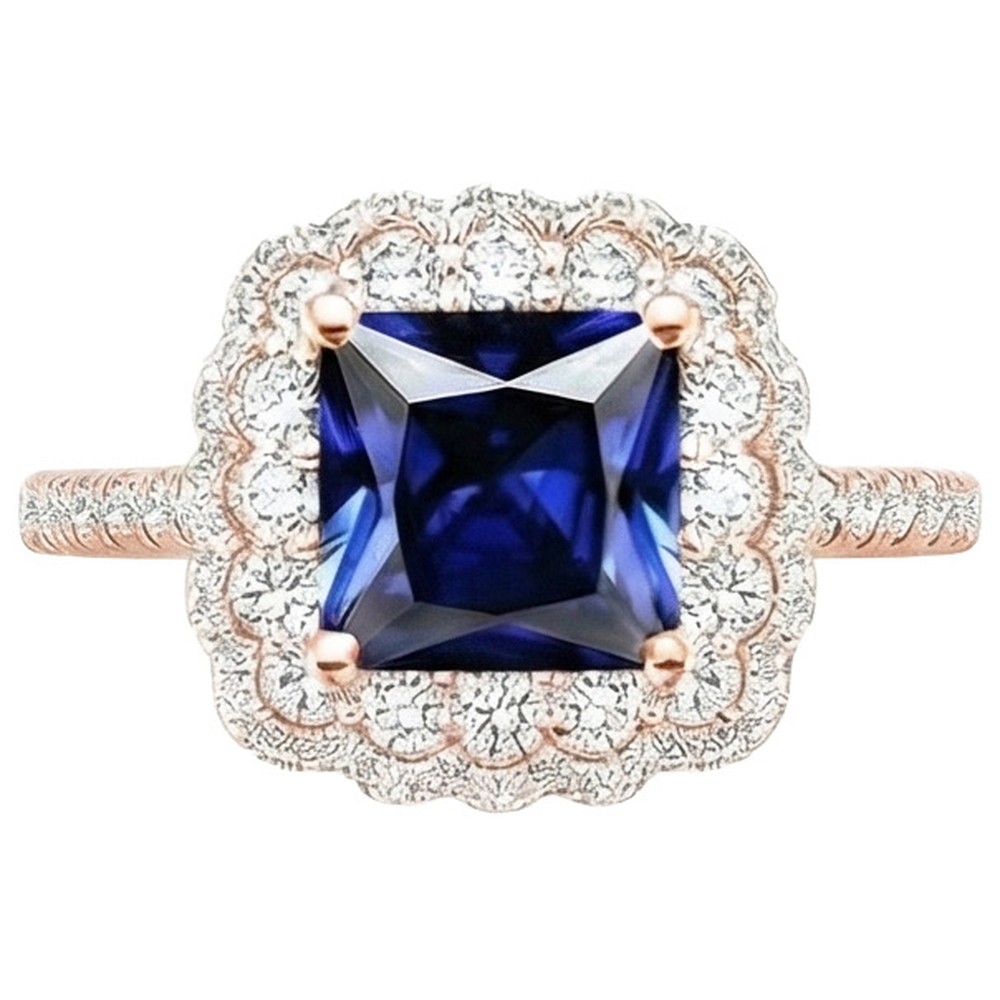 natural round sapphire 7ct ring profile view