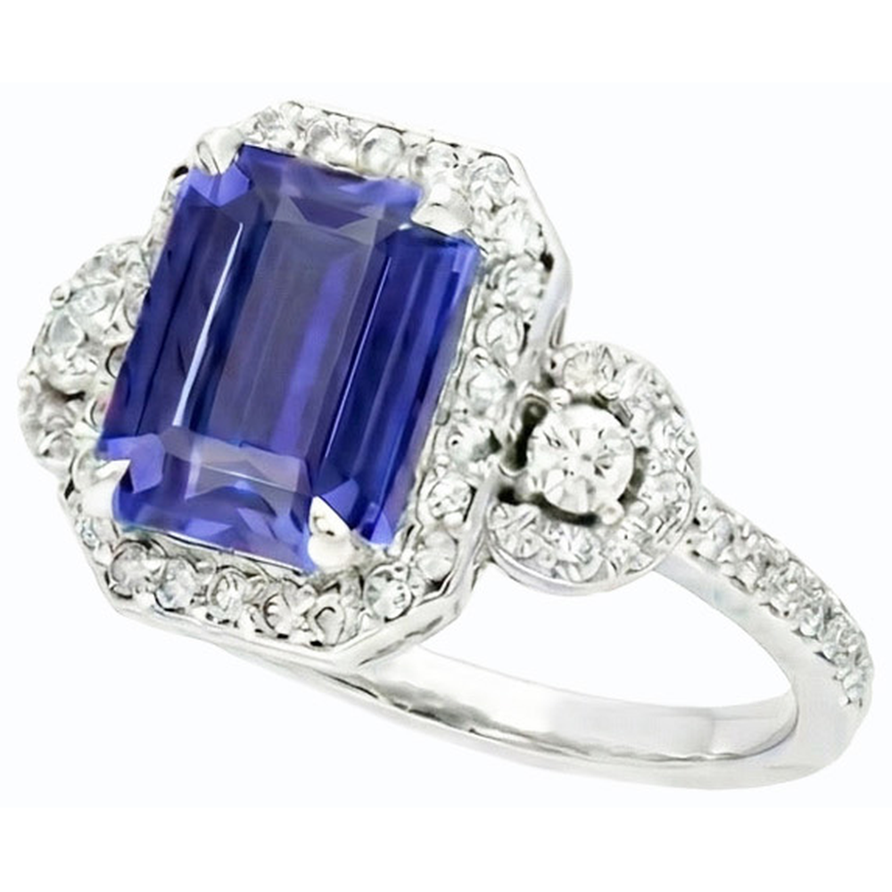 Halo Sri Lanka Blue Sapphire Ring