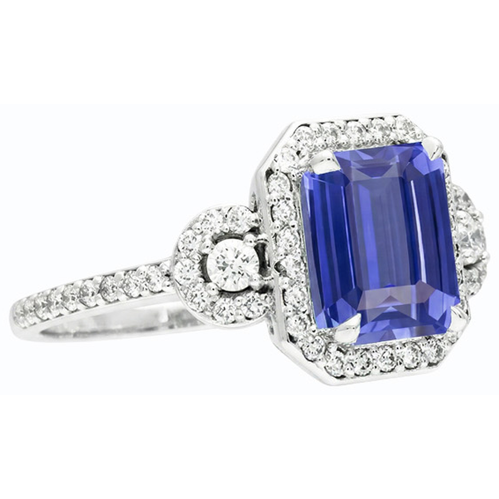 Halo Sri Lanka Blue Sapphire Ring