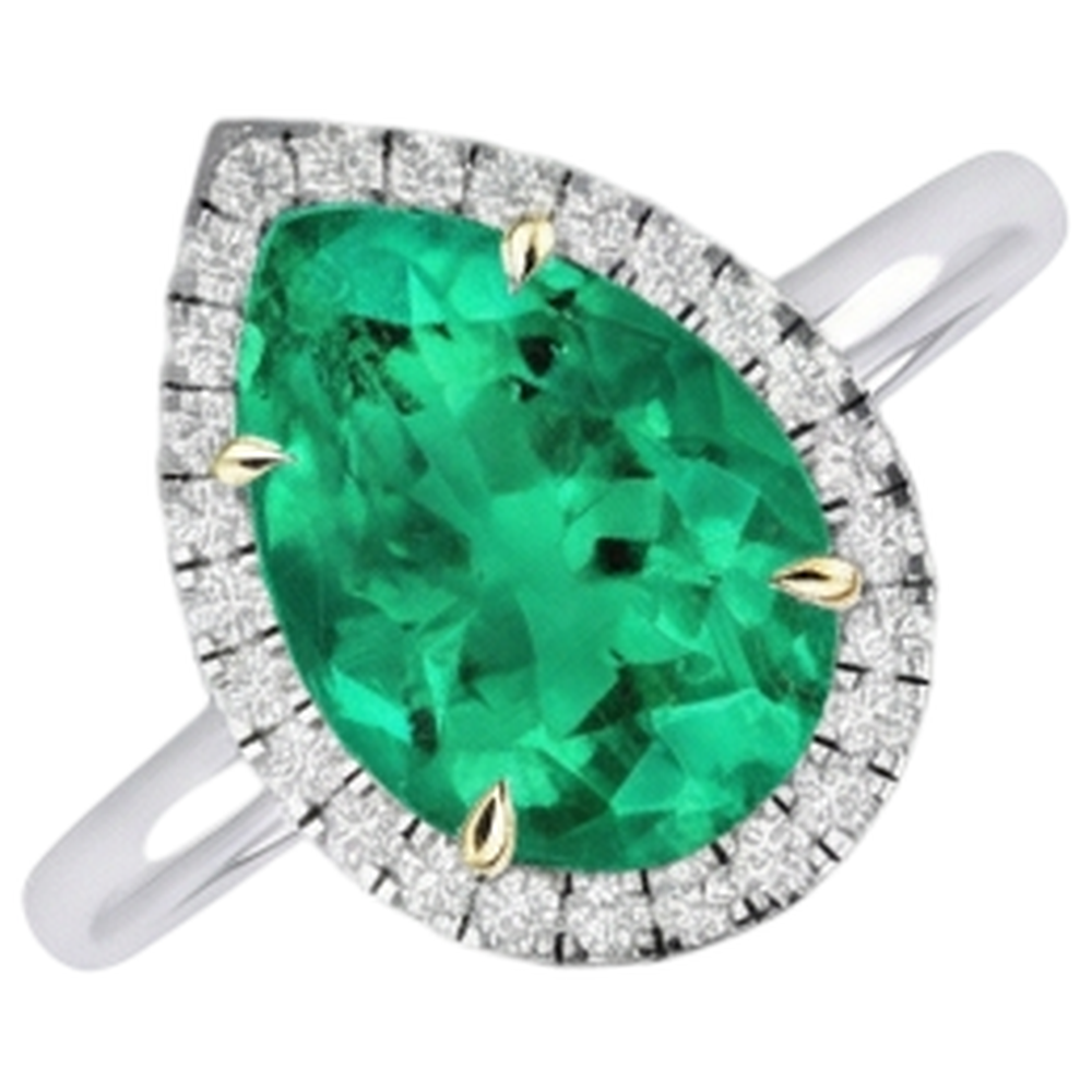 Authentic Fine Emerald Precious Stone Ring – profile view