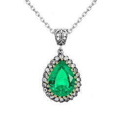 Premium 1.50-ct Emerald Precious Stone Pendant