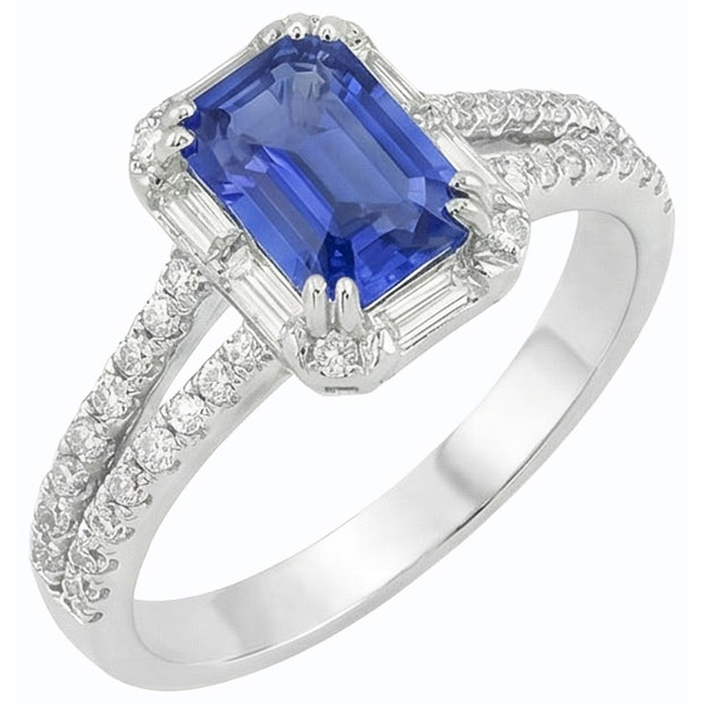 natural emerald sapphire 3ct ring side angle