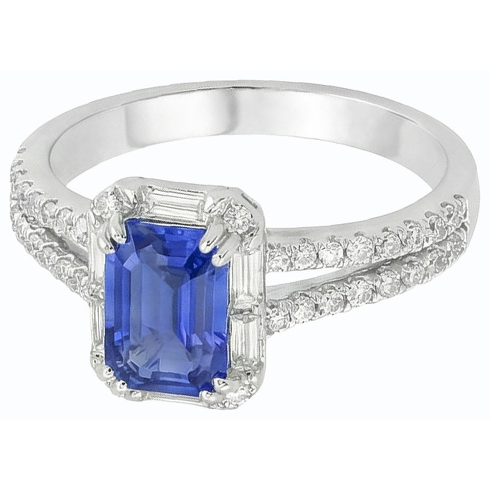 natural emerald sapphire 3ct ring close up detail