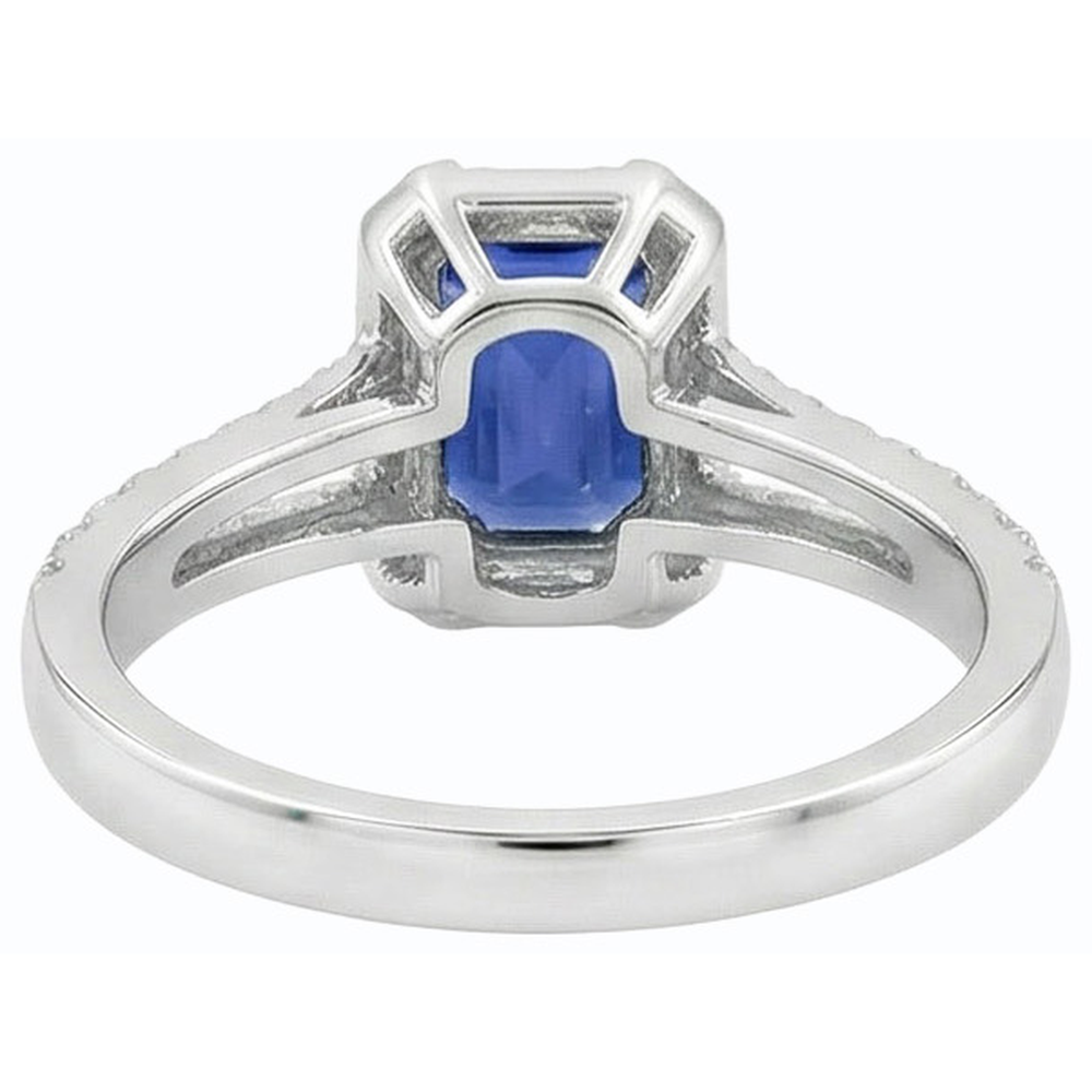 natural emerald sapphire 3ct ring top view
