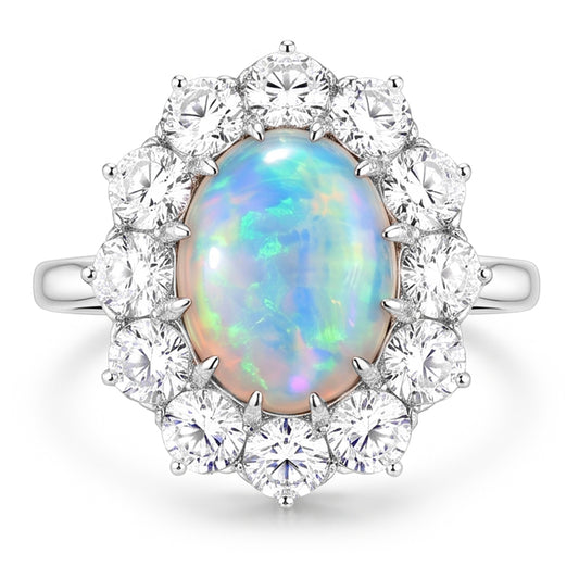 Halo Women's Opal Cocktail Ring