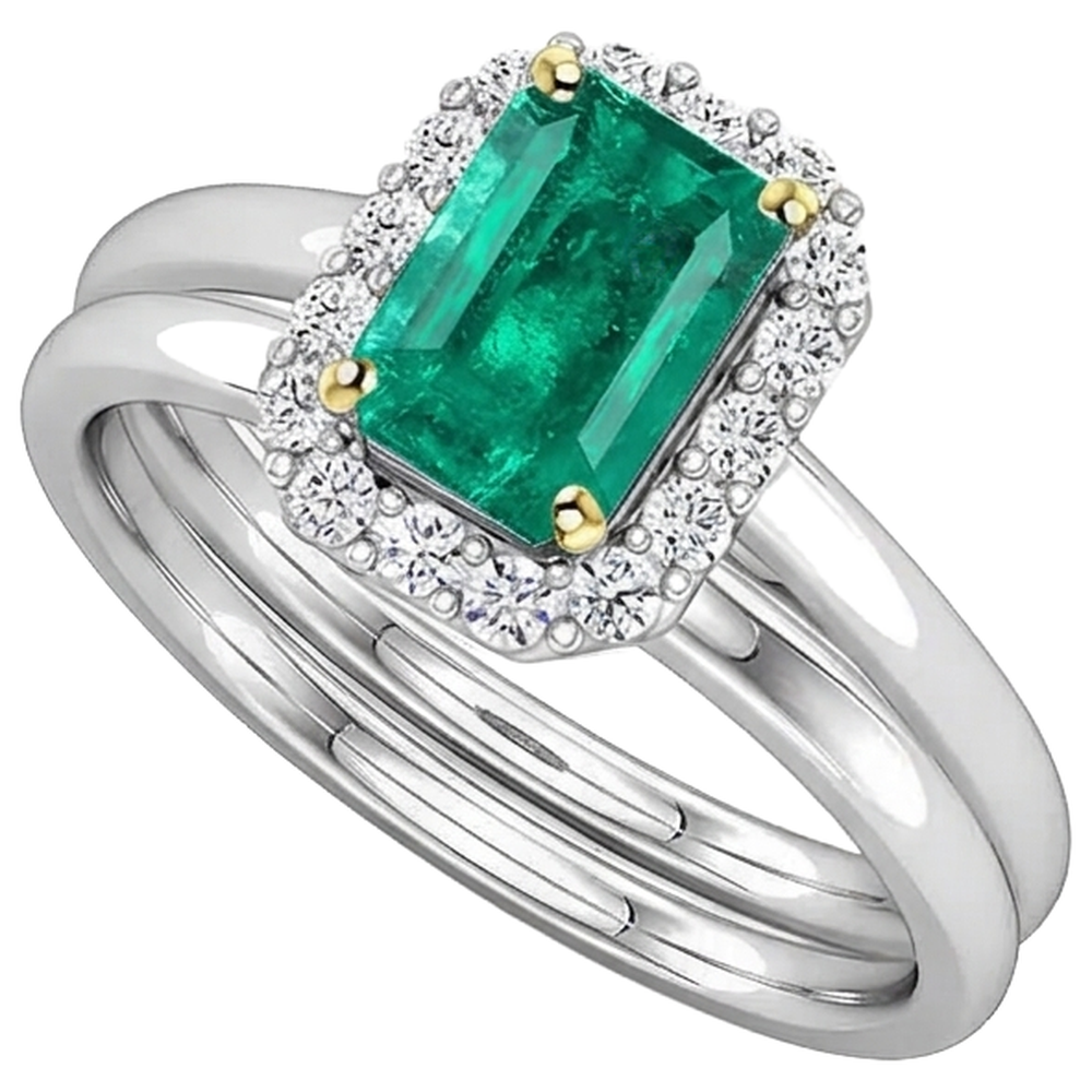 Sophisticated Emerald Engagement Ring 2 ct – angle view