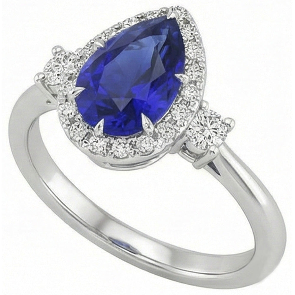 natural round sapphire 5ct ring side angle