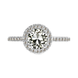 14K White Gold Halo Engagement Ring with Fine Diamond – 2 ct
