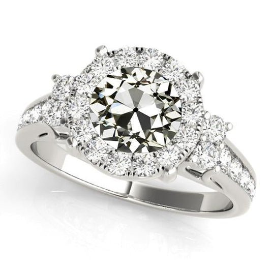 Halo Anniversary Ring Old Miner Real Diamond Channel Set Accents 5 Carats