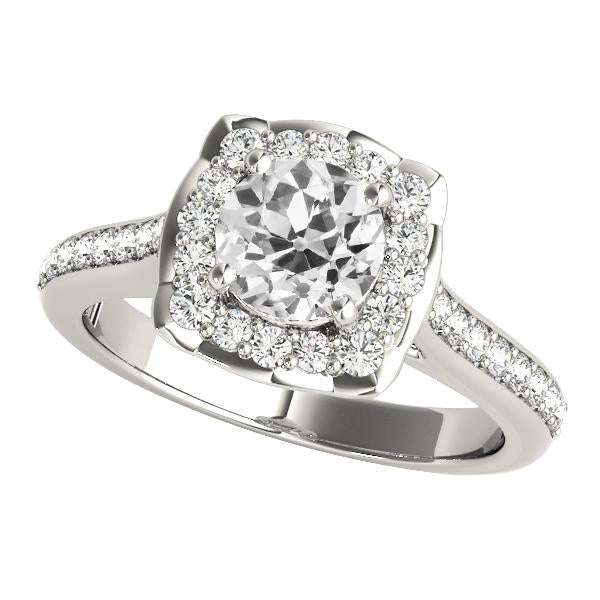 Halo Anniversary Ring Round Old Mine Cut Genuine Diamond Jewelry 3.50 Carats