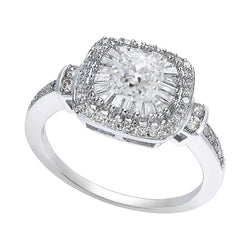Halo Cushion Old Cut Baguette & Round Real Natural Earth Mined Diamond Ring 4.75 Carats