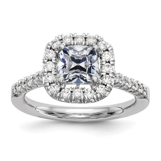 Halo Cushion Old Mine Cut Real Diamond Ring Fishtail Set 3.70 Carats - Halo Ring-harrychadent.ca