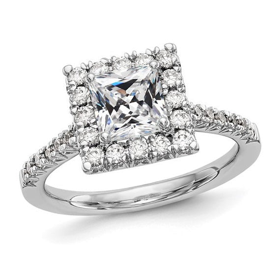 Halo Cushion Old Mine Cut Real Diamond Ring With Accents 4.50 Carats - Halo Ring-harrychadent.ca