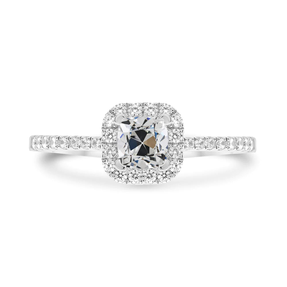 Halo Cushion Old Miner Real Diamond Anniversary Ring 4 Carats