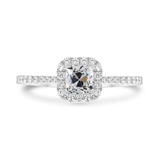 Halo Cushion Old Miner Real Diamond Anniversary Ring 4 Carats
