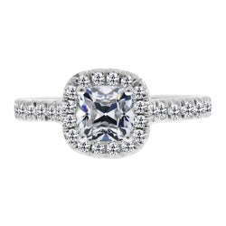 Earth-Mined Brilliant Diamond Halo Ring 5 ct – 14 Karat White
