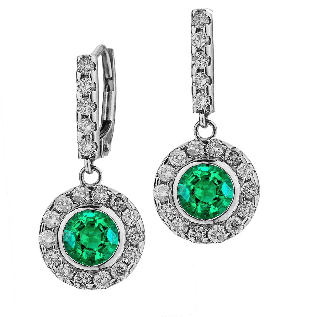Brilliant Colombian Emerald Gemstone Earring 1.50 ct – main view
