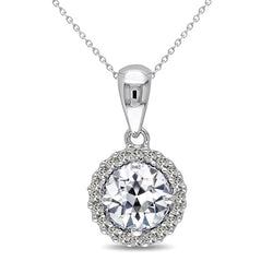 14 Karat White Gold Halo with Brilliant Diamond – 3 ct