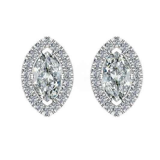 Brilliant Diamond Stud Earrings 2-ct 14K White Gold – main view