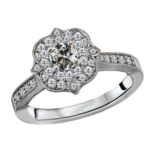 Sophisticated Fine Diamond Halo Ring 1 ct – main view