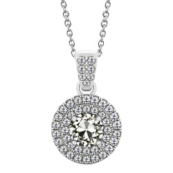 3 ct Brilliant Diamond Halo in 14K White Gold