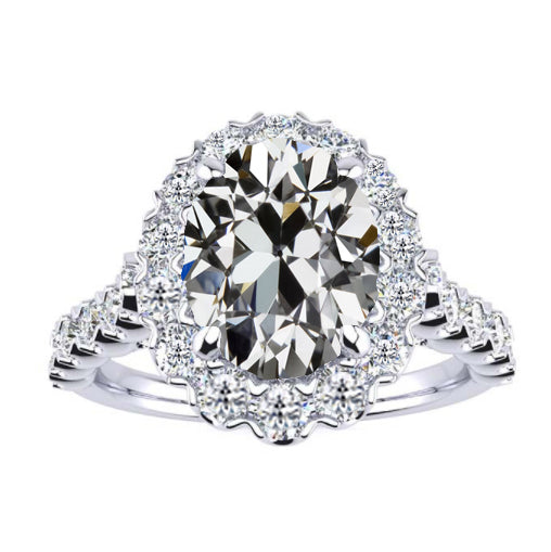 Authentic Brilliant Diamond Halo Engagement Ring – main view