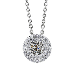 Genuine Brilliant Diamond Halo 2.50 ct – 14 Karat White Gold