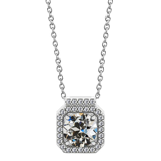 Real Fine Diamond Halo 1 ct 14 Karat White Gold – main view