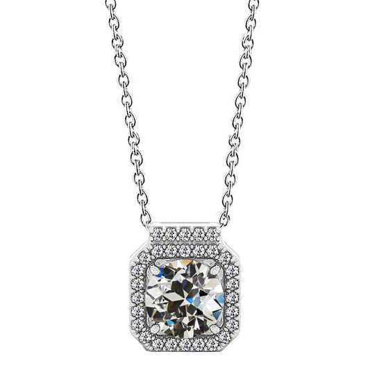 Real Fine Diamond Halo 1 ct 14 Karat White Gold – main view