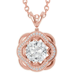 Genuine Diamond Drop Pendant 5 ct – 14K Rose Gold