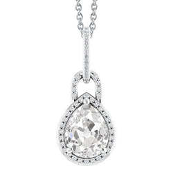 14K White Gold Pendant with Diamond – 3.50 ct