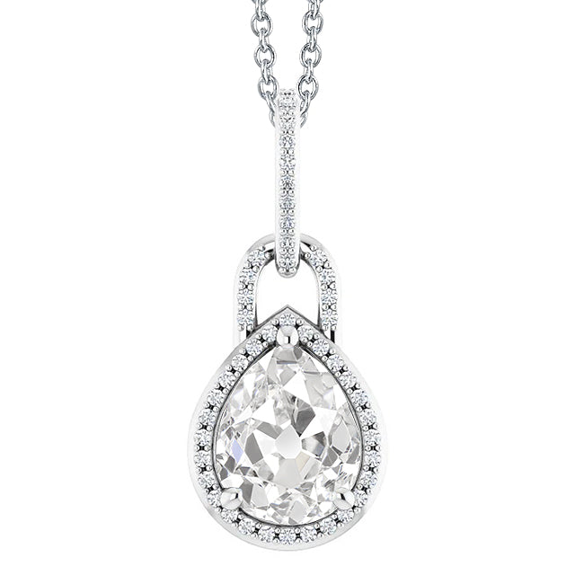 Authentic Diamond Pendant 3.50 ct 14K White Gold – main view