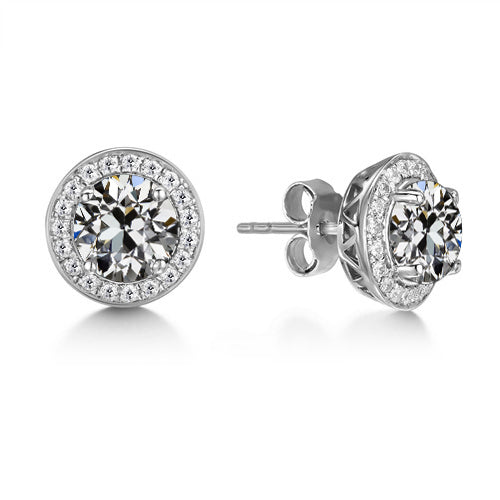 Fine Diamond Drop Earrings 3.50-ct 14K White Gold – main view