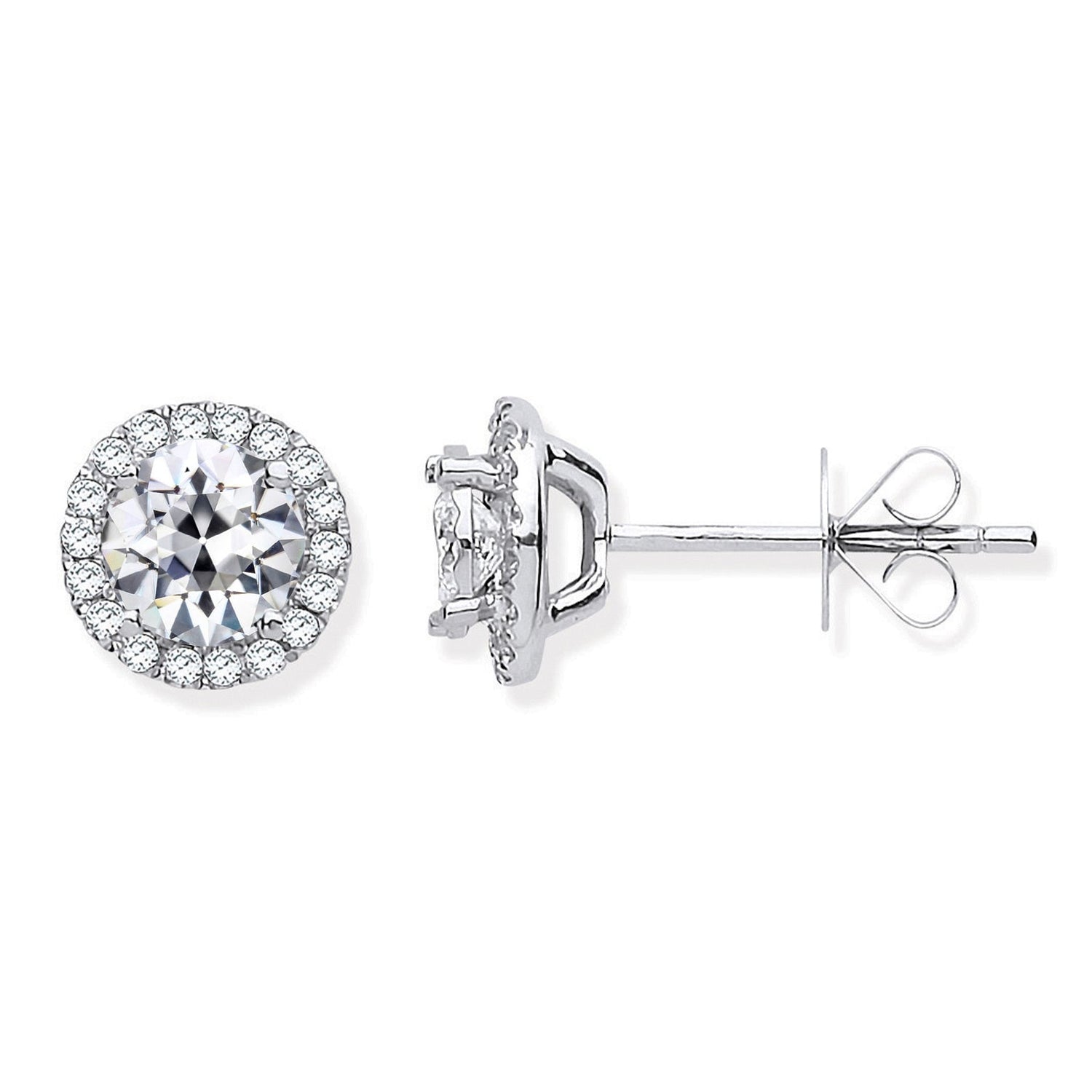 Real Brilliant Diamond Drop Earrings 3.50 ct 14K White Gold – main view