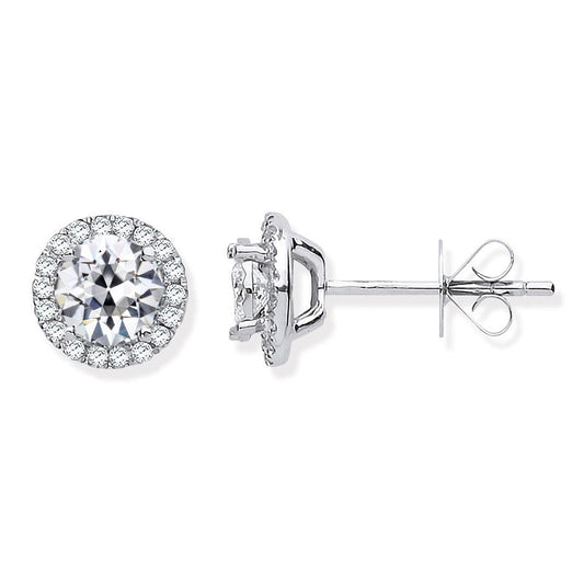 Real Brilliant Diamond Drop Earrings 3.50 ct 14K White Gold – main view